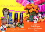 Dia de Muertos, Etiquetas velas rectangulares, PNG, candles for day of the dead