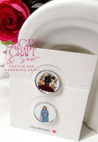 Custom Lapel Pin Personalized 1", Religious Pin, photo pin, QR code pin.