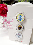 Custom Lapel Pin Personalized 1", Religious Pin, photo pin, QR code pin.