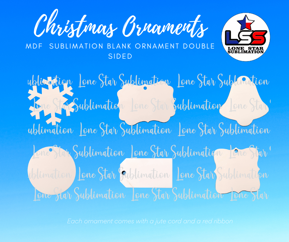 Double Sided Sublimation Blanks Ornament, Sublimation, Blank Ornament,  Christmas Ornament, DIY Sublimation 