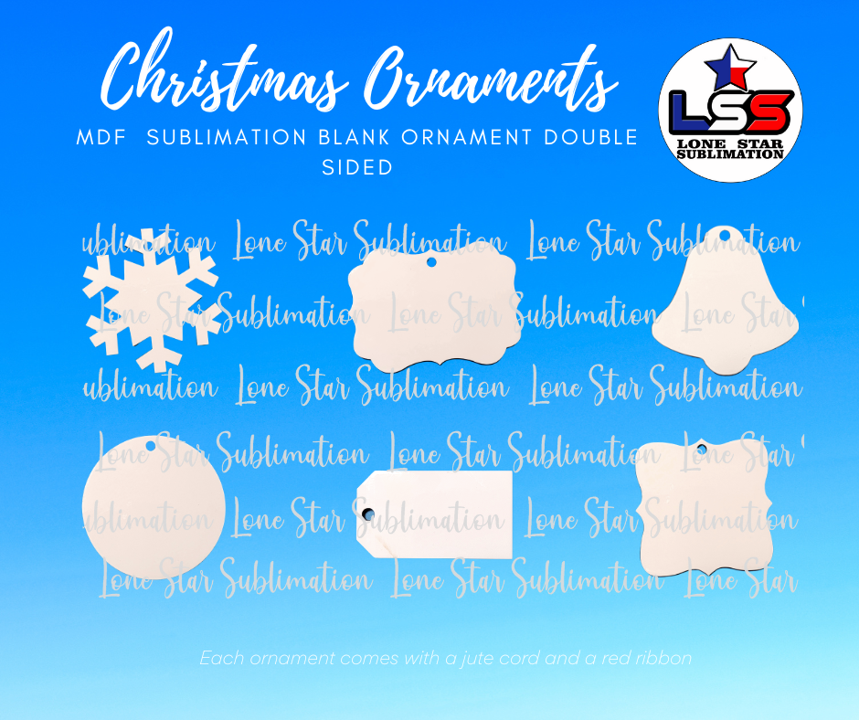 Sublimation Blank Ornament MDF double side ornaments Christmas