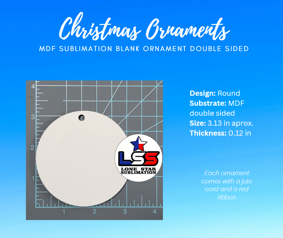 Sublimation Ornament BLANK Double Sided MDF - Round Circle - Sublimata –  IAWOA Sublimation & More!
