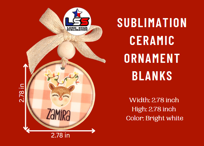 Sublimation Ceramic Ornament Blanks, Round 2.78 in for sublimation