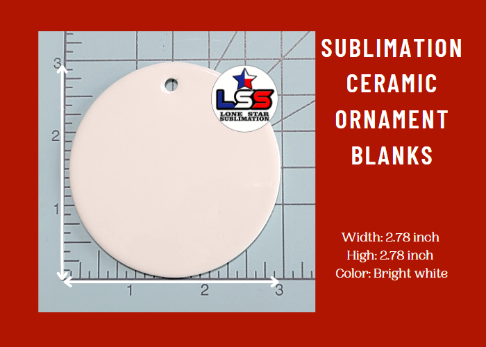 Sublimation Ceramic Ornament Blanks, Round 2.78 in for sublimation