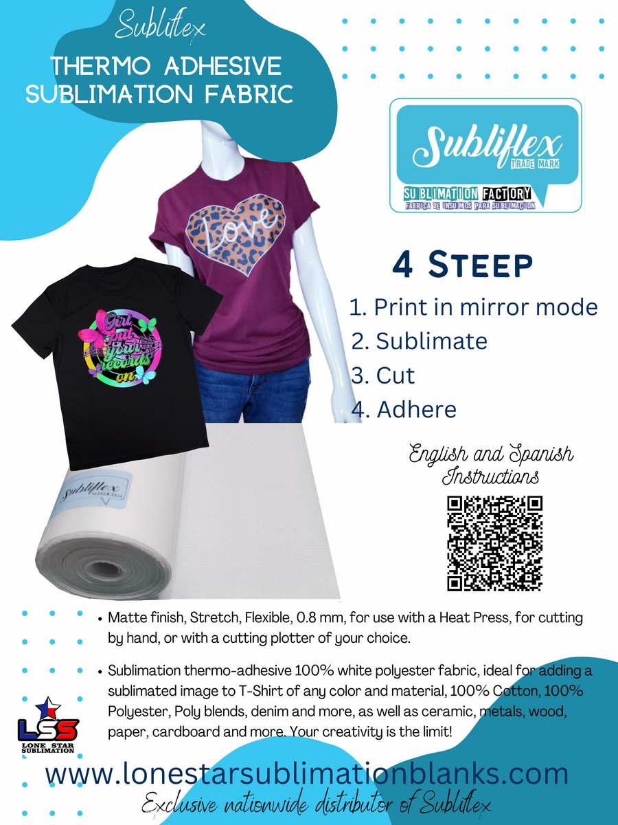 Subliflex Termo-adhesive sublimation fabric 5 Yd. - cotton sublimation