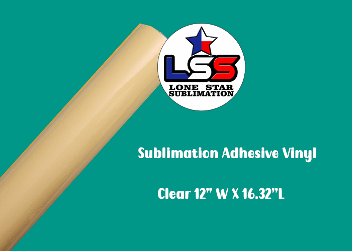 Sublimation Adhesive Vinyl Clear 12''W X 16.32''L – Lone Star