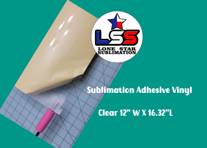 Sublimation Adhesive Vinyl Clear 12''W X 16.32''L