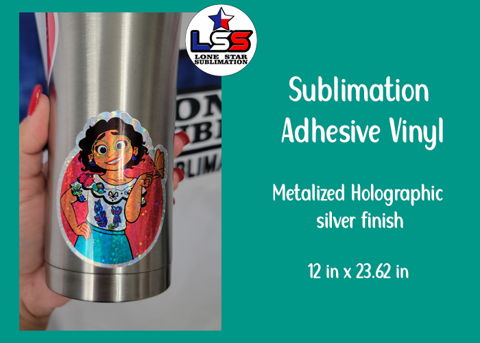 Sublimation Adhesive Vinyl Metalized Holographic Silver Finish 12''W X –  Lone Star Sublimation