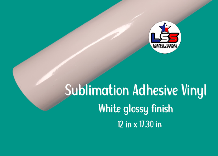 Sublimation Adhesive Vinyl White Glossy 12W X 16.32L – Lone Star  Sublimation
