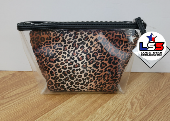 Cosmetic Bag Set Transparent/Leopard