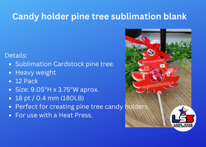 Candy holder pine tree sublimation blank / sublimable cardstock in the shape of a pine tree / sublimable pine candy box / Christmas pine tree for popsicle / promote your business