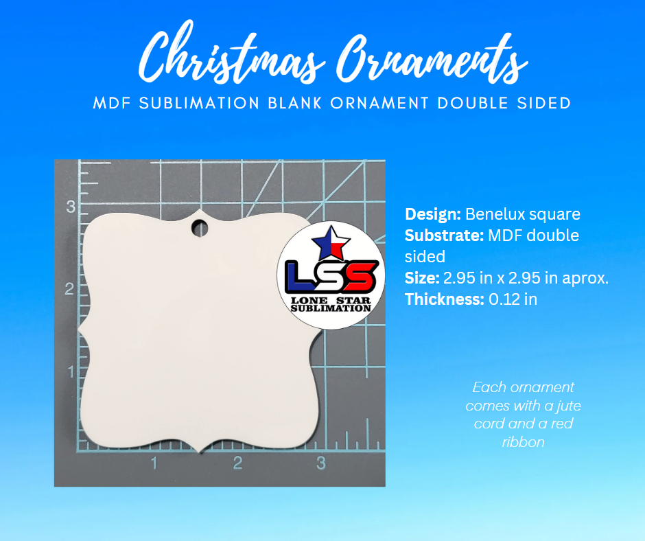 Sublimation Ornament BLANK Double Sided MDF - Benelux Circle