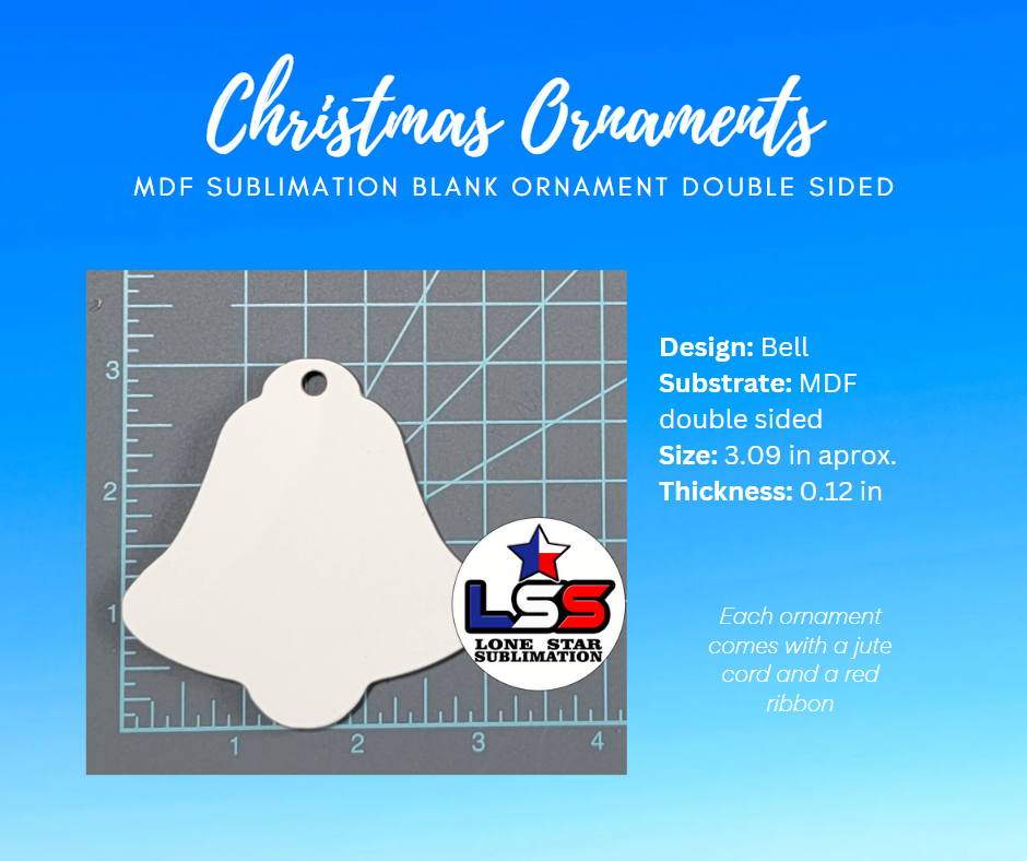 Suzile 36 Pieces Christmas Sublimation Ornament Blanks MDF Sublimation  Ornaments Double Sided Personalized Pendants Christmas DIY Hanging Ornament
