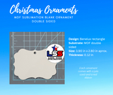 Sublimation Blank Ornament: MDF, double side ornaments, Christmas ornaments