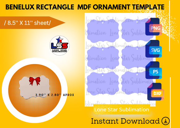 BENELUX RECTANGLE MDF ORNAMENT TEMPLATE