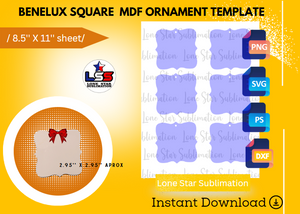 BENELUX SQUARE MDF ORNAMENT TEMPLATE