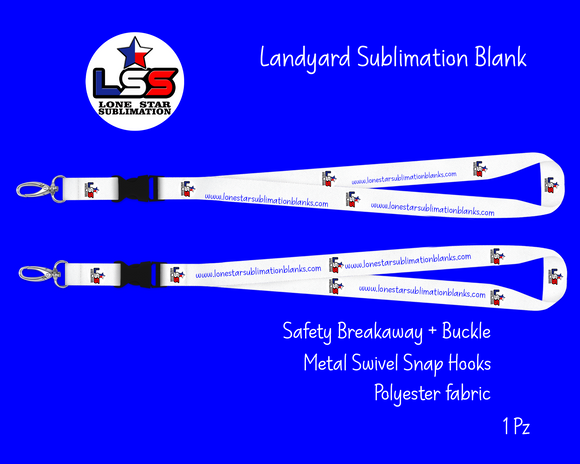 Landyard sublimation blank - Safety Breakaway + Metal Swivel Snap Hooks