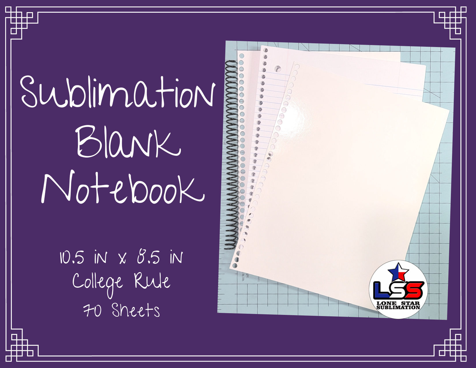 Book Spiral Notebooks, Sublimation Front and Back Cover Sheet