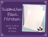 Sublimation Blank Notebook / Wide Rule / 10.5 in x 8 in / 70 Sheets