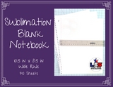 Sublimation Blank Notebook / Wide Rule / 10.5 in x 8 in / 70 Sheets