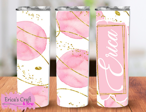 TUMBLER PINK W/GOLD