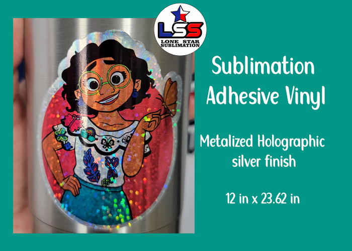 Sublimation Adhesive Vinyl Metalized Holographic Silver Finish 12