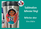 Sublimation Adhesive Vinyl Reflective Silver 12''W X 23.62''L