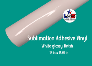 Sublimation Adhesive Vinyl White Glossy 12"W X 16.32"L