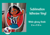 Sublimation Adhesive Vinyl White Glossy 12"W X 16.32"L