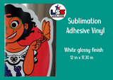 Sublimation Adhesive Vinyl White Glossy 12"W X 16.32"L