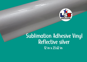 Sublimation Adhesive Vinyl Reflective Silver 12''W X 23.62''L