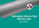 Sublimation Adhesive Vinyl Reflective Silver 12''W X 23.62''L