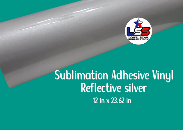 Sublimation Adhesive Vinyl Reflective Silver 12''W X 23.62''L