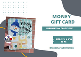 Money Gift Card- Sublimation cardstock- size 5'' in x 4'' in - 10 pc